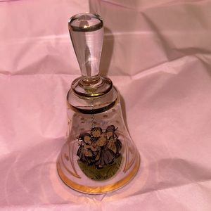 Hummel Crystal Glass Bell “Ring Around the Rosie” Gold Plated, Clean, Smoke Free